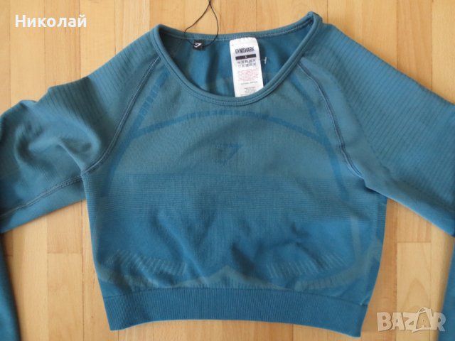 gymshark geo seamless long sleeve crop top, снимка 2 - Спортни екипи - 37042234