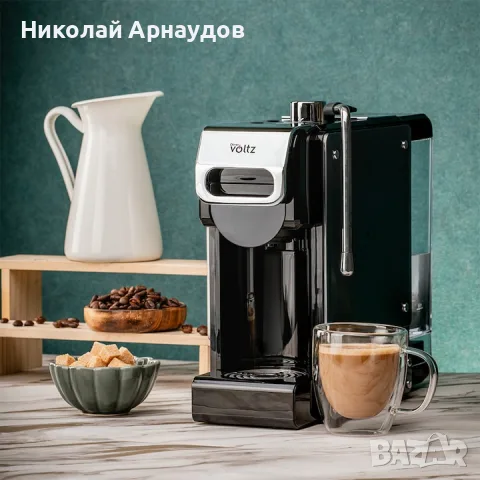 Еспресо машина за мляно кафе и капсули 8в1 Oliver Voltz OV51171N8M, 1450W, 1 л, 5 адаптера, 19 bar, , снимка 4 - Кафемашини - 55818061