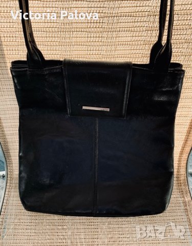 Черна чанта STABA Италия,естествена кожа