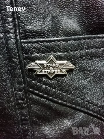 Confederate Flag Stars and Stripes Leather Vintage оригинална естествена кожена жилетка Конфедерация, снимка 5 - Якета - 39108034