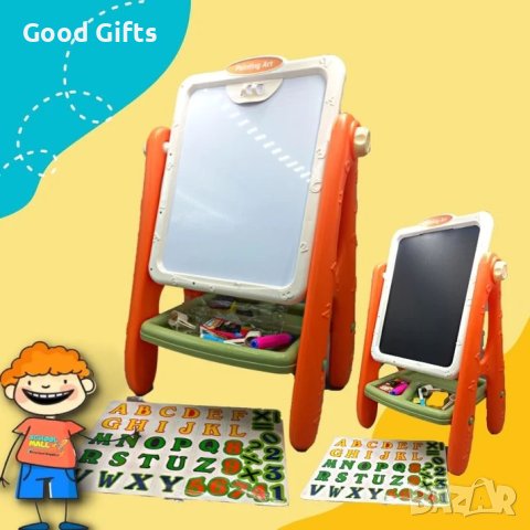 2в1 Голяма Детска дъска за рисуване и писане, Магнитна, снимка 4 - Рисуване и оцветяване - 42842028