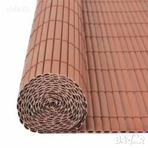 vidaXL Двустранна градинска ограда, 110x400 см, кафява, снимка 3 - Огради и мрежи - 56146593