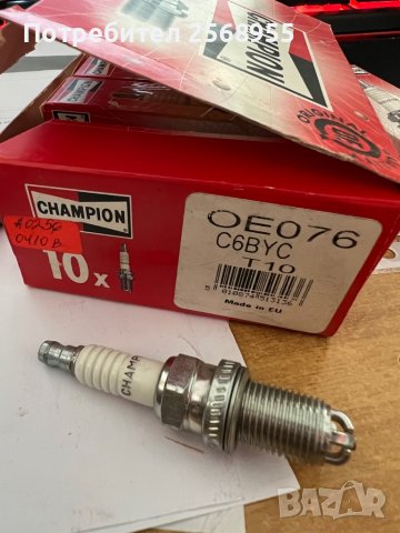 Запалителна свещ CHAMPION OE076/T10 C6BYC, ALFA-ROMEO / CITROEN / PEUGEOT / SEAT / VW / RENAULT / , снимка 2 - Части - 37070061
