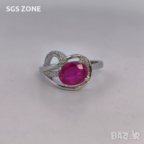 СРЕБЪРЕН ПРЪСТЕН СЪС СИН САПФИР, РУБИН, ИЗУМРАД И ТАЙЛАНД, снимка 11 - Пръстени - 52316434