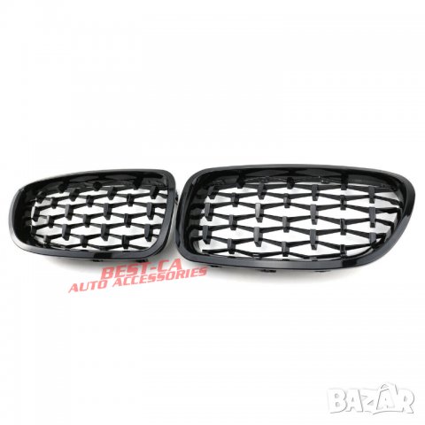 Бъбреци, решетки diamond style за БМВ / BMW F10 F11 2009 - 2017 черен гланц, снимка 2 - Аксесоари и консумативи - 36590104