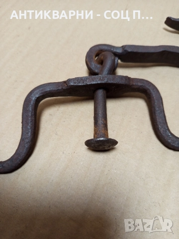 Стар Масивен Ръчно Кован Ченгел За Дране На Животни. , снимка 4 - Антикварни и старинни предмети - 52566501