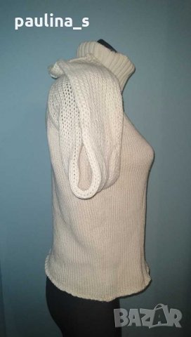 Бяло памучно поло "Zara"® / голям размер , снимка 5 - Блузи с дълъг ръкав и пуловери - 12188200