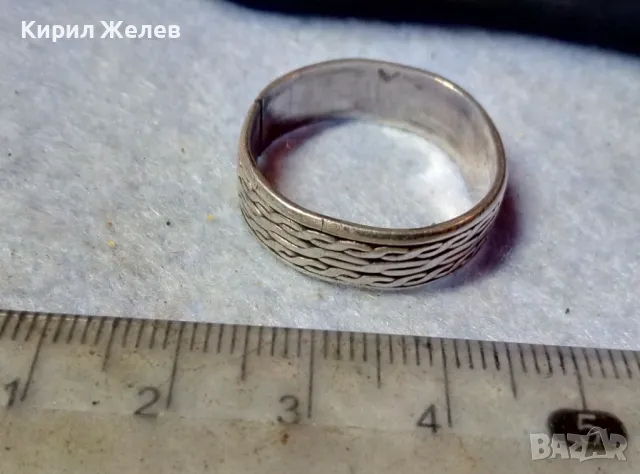 СТИЛНО РЕТРО ОРНАМЕНТИРАН АНГЛИЙСКИ СРЕБЪРЕН ПРЪСТЕН ХАЛКА СРЕБРО 925 МАЙСТОРСКА АРТ ИЗРАБОТКА 50071, снимка 9 - Пръстени - 48901846