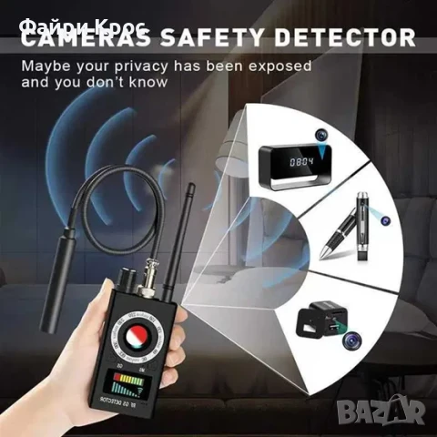 Високочестотен GPS детектор К18 за скрита камера, GPS  тракер, Магнитно поле Лазерно сканиране  , снимка 4 - Други - 50624468