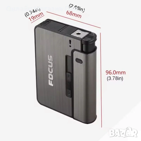 Метален калъф за 10 цигари King Size с място за запалка, снимка 5 - Други - 53117913