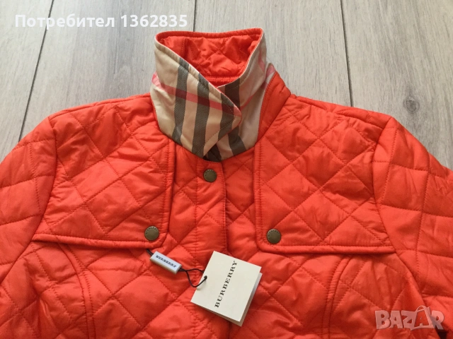 НОВО 100 % оригинално дамско оранжево яке BURBERRY размери S , M и L, снимка 4 - Якета - 53126597