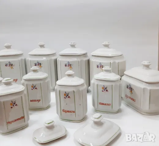 Стари порцеланови буркани за подправки и продукти - 11 бр.(13.5), снимка 5 - Антикварни и старинни предмети - 47736030