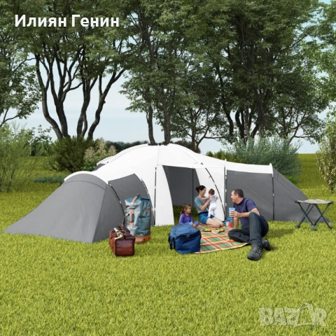 Къмпинг палатка Outsunny за 6-9 души, 4 стаи, тента, снимка 2 - Палатки - 51841981