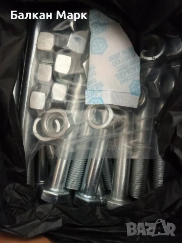 Болтове с шестостенна глава DIN 601, М16х180 + гайки (25 бр. в опаковка)