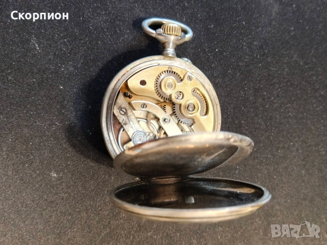Швейцарски джобен часовник с посребрени капаци 1905г. - 10 РУБИНА - ПРОМОЦИЯ, снимка 15 - Джобни - 50521710
