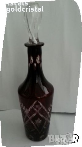 сервиз кристални чаши и гарафа цветен червен кристал , снимка 10 - Антикварни и старинни предмети - 28429012