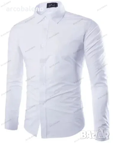 Ежедневна мъжка риза с дълги ръкави, 17цвята, снимка 2 - Ризи - 47997572