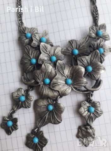 Посребрена фешън Арт огърлица,колие,медальон ,стилни бутикови бижута,комплект,арт, снимка 10 - Колиета, медальони, синджири - 40284456