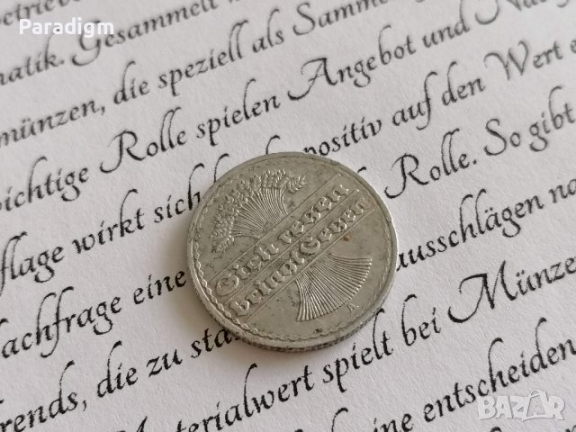 Райх монета - Германия - 50 пфенига | 1920г.; серия А, снимка 2 - Нумизматика и бонистика - 37969239