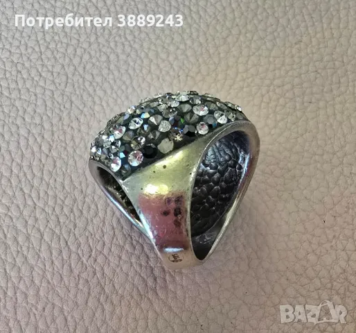 Сребърен пръстен с кристали 925