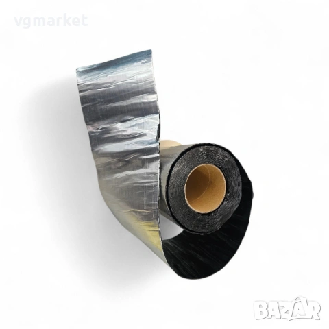 Битумна лента 200мм/10м с алуминиево покритие, снимка 4 - Изолации - 54276472