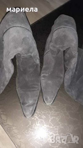 Черни чизми и раничка от естевен велур , снимка 6 - Дамски ботуши - 30775769