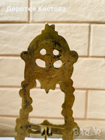 Красива месингова поставка от Англия за чиния, снимка 8 - Антикварни и старинни предмети - 53291149