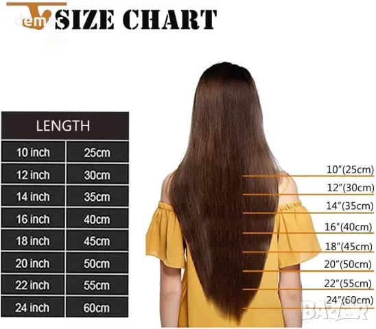 40 см човешка коса екстеншъни U-tip с кератин – 100% Remy, 0.5g x 200 нишки, 100g (прави) Pre Bonded, снимка 2 - Продукти за коса - 55777214