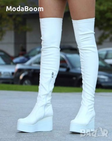 Кожени ботуши на платформа , снимка 4 - Дамски ботуши - 42914653