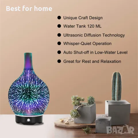 Ултразвуков дифузер за етерични масла, овлажнител  Widewise, снимка 4 - Овлажнители на въздух - 49648846