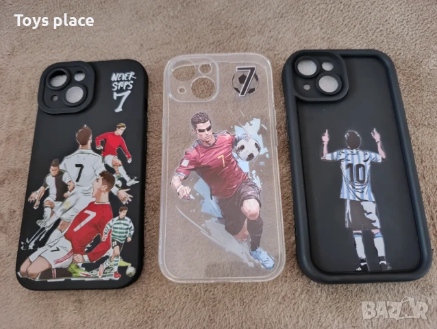 Кейсове с футболисти за iPhone 15, iPhone 15pro, iPhone 16 с Меси и Роналдо Messi and Ronaldo 