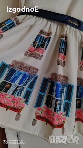 128 Савтекс бяла празнична рокля с прозорчета, снимка 4 - Детски рокли и поли - 38607629