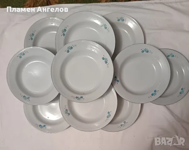 Български порцелан, старото българско качество. Порцеланови чиний 10 броя. 