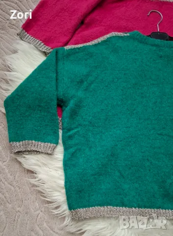 Вълнени пуловери овърсайз със сребристи акценти в два цвята, снимка 15 - Блузи с дълъг ръкав и пуловери - 49220772