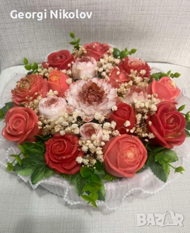 Кашпи със сапунени цветя, снимка 7 - Изкуствени цветя - 52663604