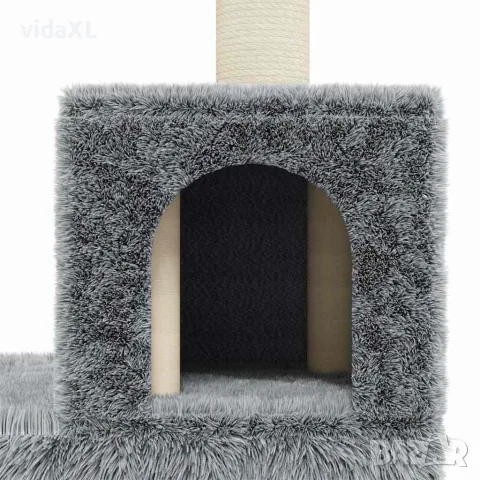 vidaXL Котешко дърво със сизалени стълбове, светлосиво, 188 см, снимка 7 - За котки - 56146214