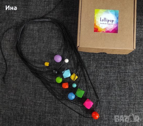 Ново цветно колие с подарък обеци, снимка 4 - Бижутерийни комплекти - 35532850