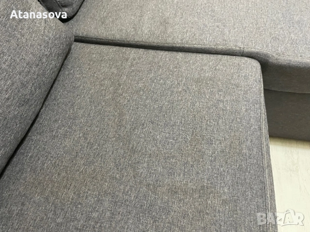 Разтегателен ъглов диван с функция за сън сив, снимка 7 - Дивани и мека мебел - 53025222