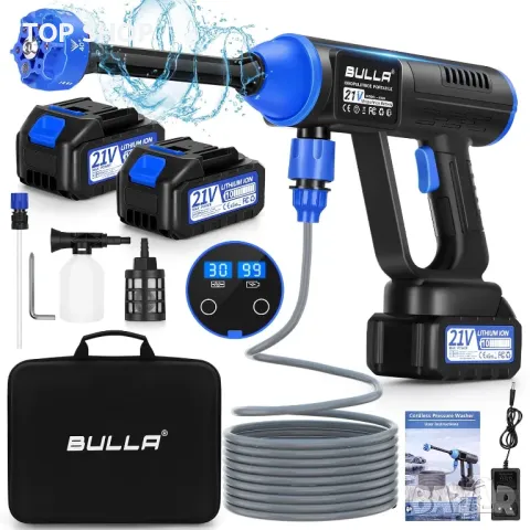 Безжична водостуйка под налягане, 6 в 1 преносима електрическа миячка, акумулаторна миячка под наляг
