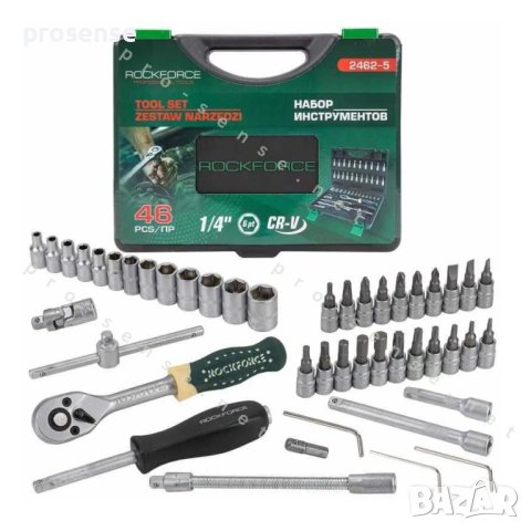 Гедоре Комплект 1/4″ 46 части Rockforce, снимка 3 - Аксесоари и консумативи - 35627749