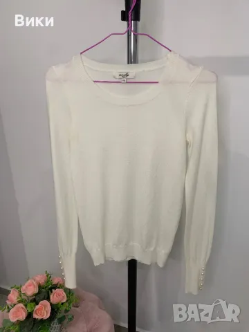 Блуза от нежно плетиво с перли универсален размер 