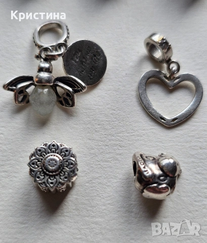 Лот от 11 сребърни талисмана, снимка 3 - Гривни - 53138756