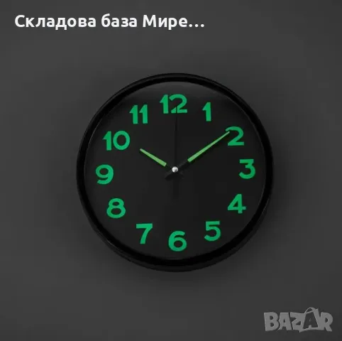 Стенен часовник светещи в тъмното цифри и стрелки.20х3,5 сантиметра, снимка 2 - Стенни часовници - 48329361