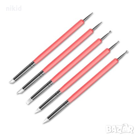 5 бр двустранни инструмента инструменти за декориране на торта и маникюр точкатори и избутвач, снимка 4 - Други - 30592749