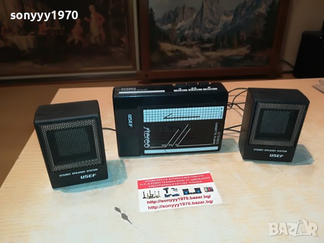 usef-walkman+speakers 1006221945, снимка 1 - Радиокасетофони, транзистори - 37045699