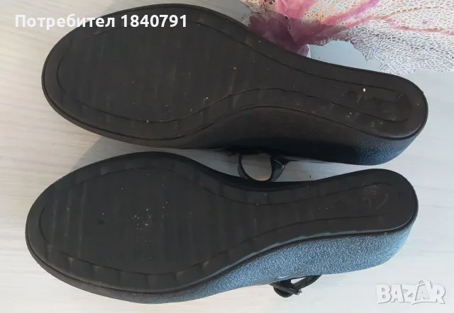 CLARKS черни, лачени – на платформа, № 40, снимка 10 - Дамски елегантни обувки - 56111968