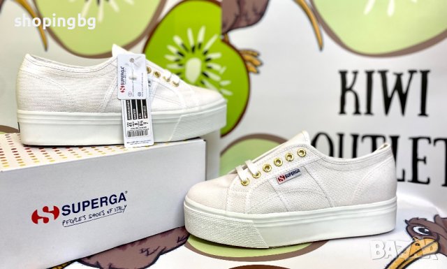 Дамски обувки Superga White-Gold, снимка 1