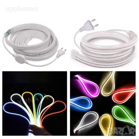 Led Лед въже маркуч неон с контролер 5 м осветление за декорация, снимка 2 - Други - 48537471
