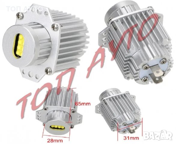 Лед Ангелски Очи БМВ BMW Е90 Е91 Led Angel Eyes Бели Жълти, снимка 3 - Аксесоари и консумативи - 29451326