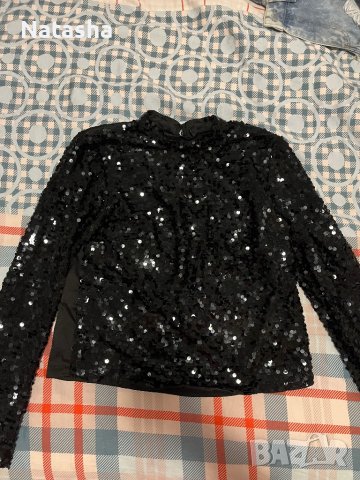 Блуза с пайети, снимка 2 - Блузи с дълъг ръкав и пуловери - 44341074